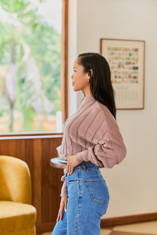 Calla Bubble Knit Crop Sweater